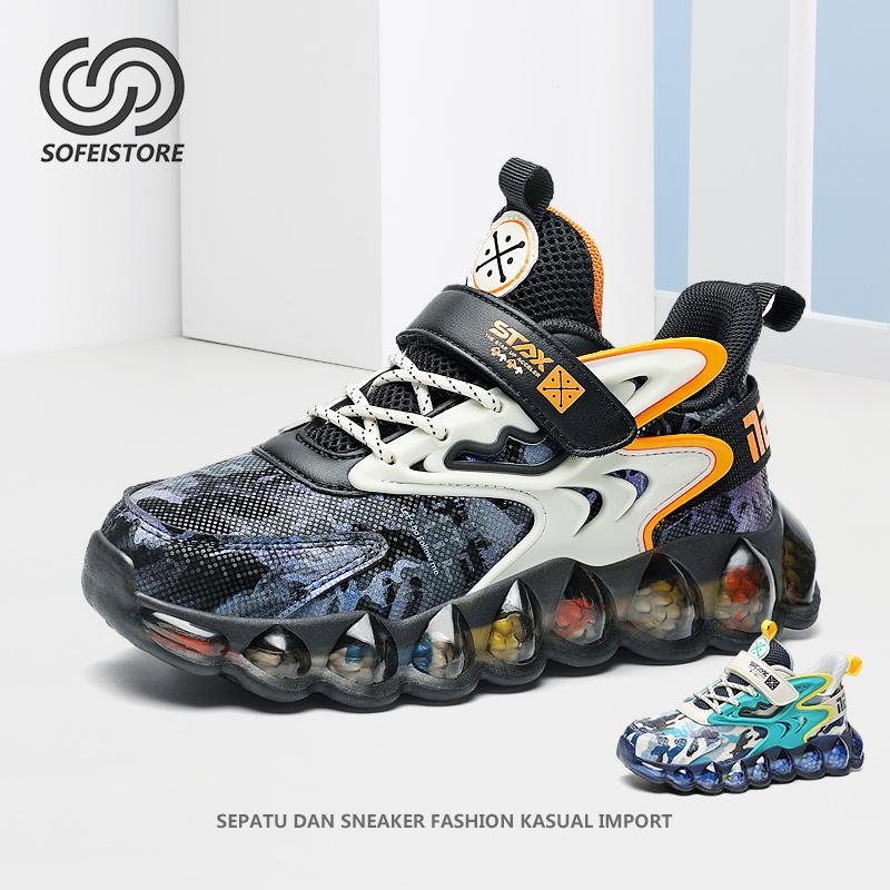 【SOFEISTORE】 Sepatu Anak Laki Laki Sneakers Casual sports musim panas baru anak laki-laki bersol lembut berpori-pori dan berpori-pori untuk anak perempuan 1