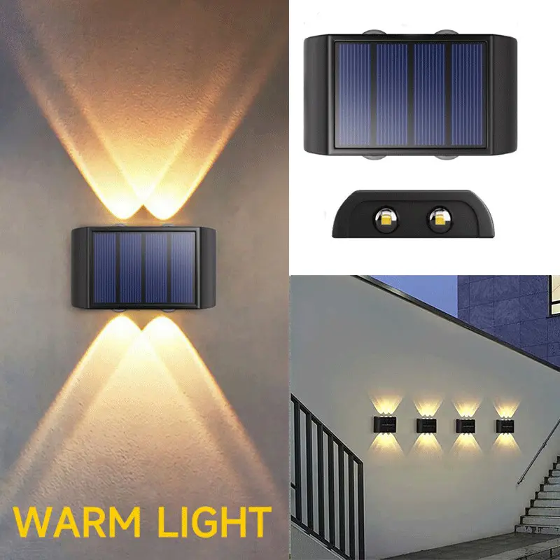 LED Lampu Dinding Tenaga Surya Lampu Taman Tenaga Surya COB Sensor Light Taman Pencahayaan Taman/Dinding Hias Taman Outdoor Waterproof Lampu Anti Air 2/6/8/10/16 6