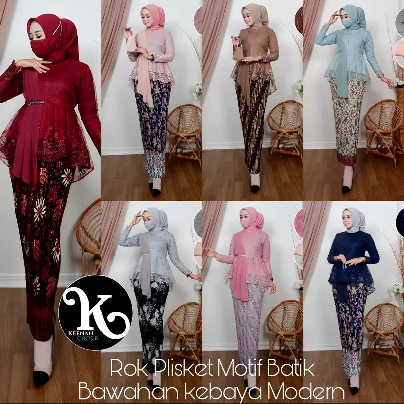 Rok Plisket Batik Skirt Jarik Kain Bawahan Kebaya Pakaiyan Pesta Kondangan Wisuda Seragaman Wanita Pria Anak Dengan Nama Motif Lereng Dari Keenan Grosir 4