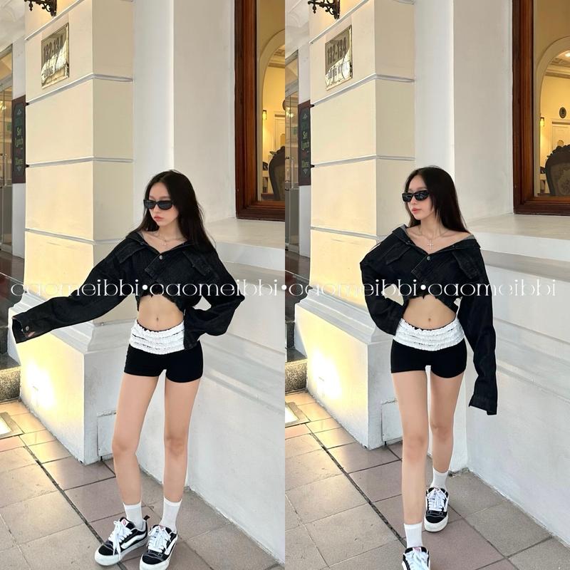 CAOMEIBBI - ÁO KHOÁC JEANS NGẮN TAY DÀI - CROP JACKET. 6