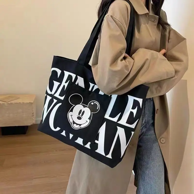 Túi Tote Vải Bố, Sức Chứa Lớn, Thiết Kế Mickey & Phụ Nữ Nhẹ Nhàng, Hàng Mới Về Năm 2024, Túi Tote Đeo Vai Thời Trang, Túi Mua Sắm Cầm Tay Thích Hợp Để Đi Chơi 3
