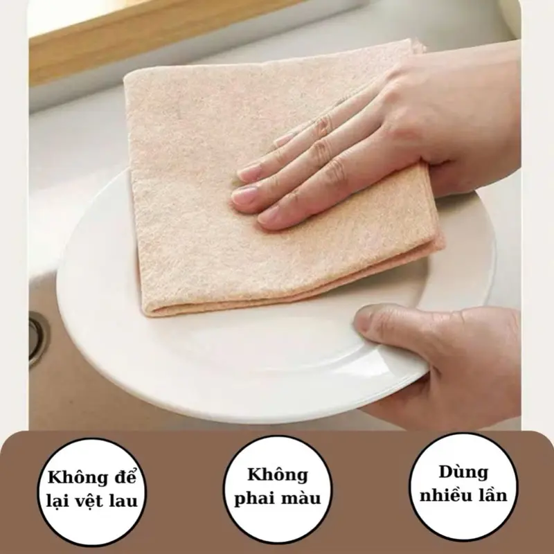 COMBO 5 MÉT Khăn Lau Xơ Mướp Từ Sợi Thực Vtậ Tự Nhiên, Khăn Lau Nhà Bếp Thấm Hút Dầu Tốt 3