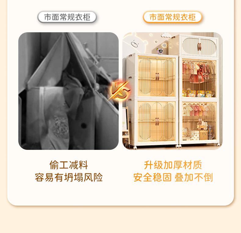 Product Introduction of New Installation-Free Baby Wardrobe Clothes for Babies Storage Children's Wardrobe Household Snack Storage Box Plastic Locker 3
