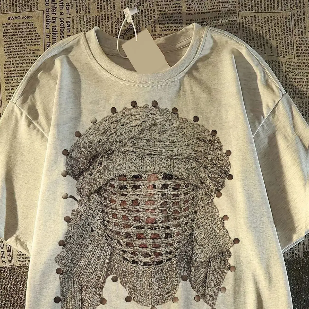 American fashion brand loose round neck short sleeved T-shirt for women, niche pure cotton half sleeved summer ins hip-hop print oversized casual couple's top, pure cotton