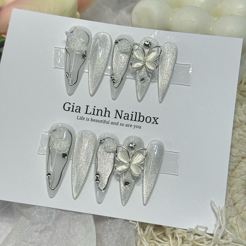 M128 nailbox thiết kế Thủ công- sơn gel ( kèm bộ dụng cụ) Độ bóng cao Bền Chống nước