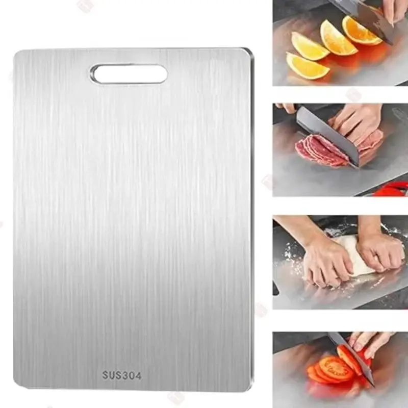 Stainless Steel Cutting Board for Kitchen Titanium Cutting Boards 304 Stainless Steel Double-Sided Food Grade Cutting Board 4
