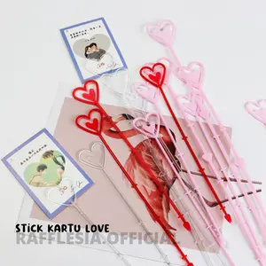 STICK KARTU PLASTIK BENTUK PERSEGI / LOVE TRANSPARAN ECER PER TANGKAI / PLASTIC STICK CARD HOLDER