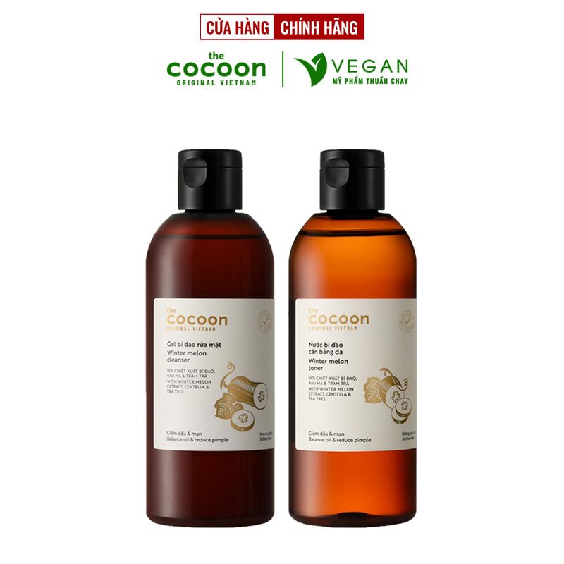  Combo Gel bí đao rửa mặt 310ml Cocoon + Toner bí đao 310ml Cocoon - Skincare Làm Đẹp Da 