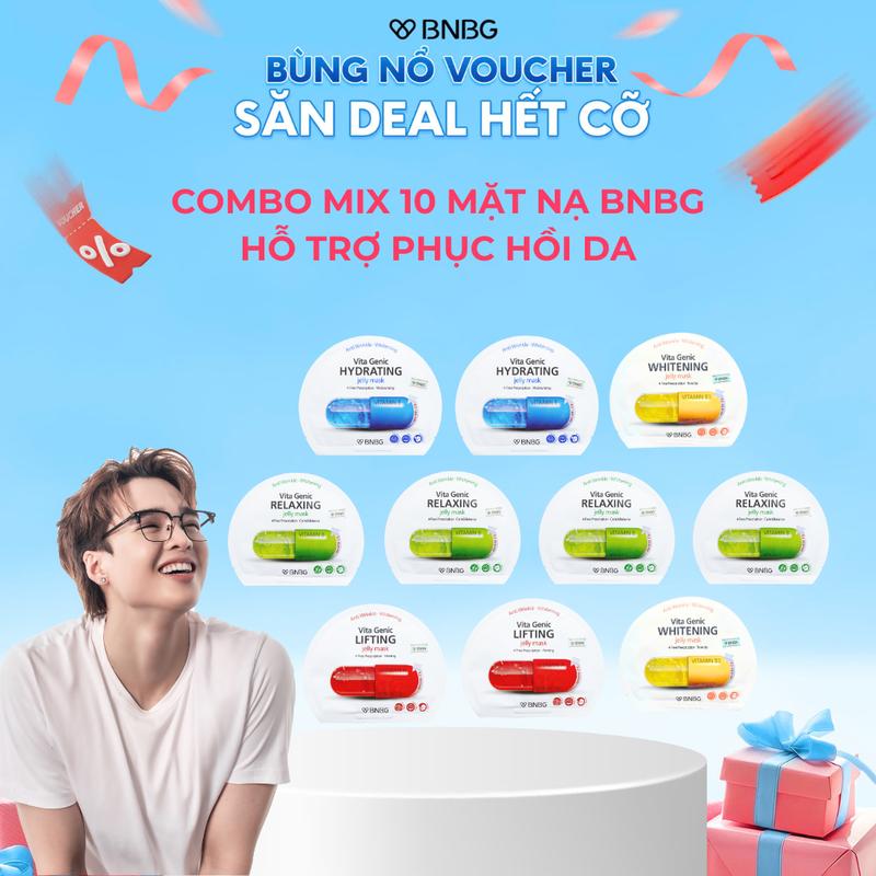 (KOL- Tun) Combo 10 Mặt Nạ BNBG Mix Hỗ Trợ Phục Hồi Da BNBG Vita Genic Jelly Mask 30mlx10