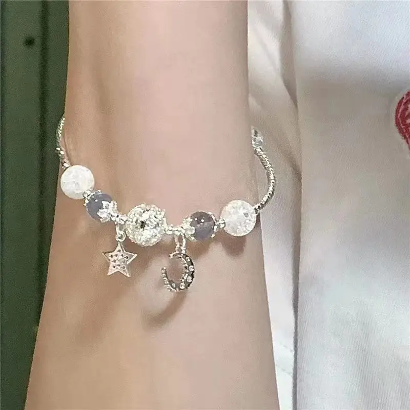 Vòng Tay Sông Ngôi Sao, Thiết Kế Sáng Tạo, Vòng Tay Ngôi Sao Ngọt Ngào Và Mặt Trăng, Đính Cườm Đá Ánh Trăng 6