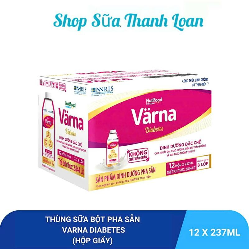Thùng 12 Hộp Sữa Nước NUTIFOOD VARNA DIABETES 237ml - ShopSuaThanhLoan.
