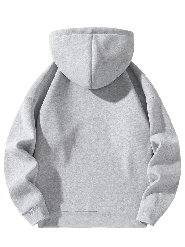 Two-Piece Set Men's Solid Drop Shoulder Zip Up Hoodie & Drawstring Waist Pocket Sweatpants, Casual Fashion Cozy Breathable Outfits for Daily Outdoor Wear, Men Clothes for All Seasons 1
