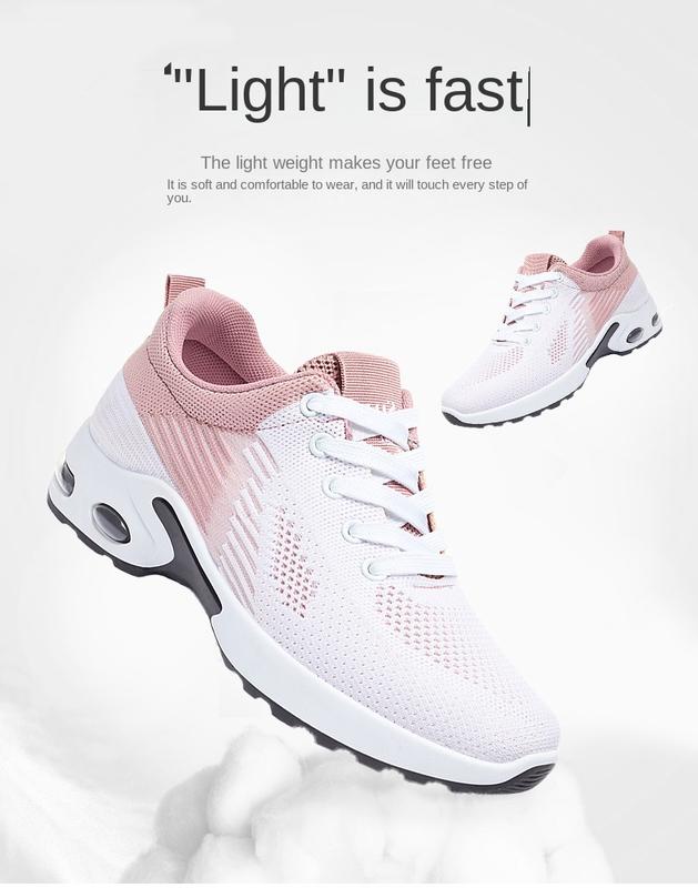 Product Introduction of New Running Shoes Ladies Breathable Sneakers Summer Light Mesh Air Cushion Women's Sports Shoes Outdoor Lace Up Training Shoes Comfortable walking shoes for foot protection 2