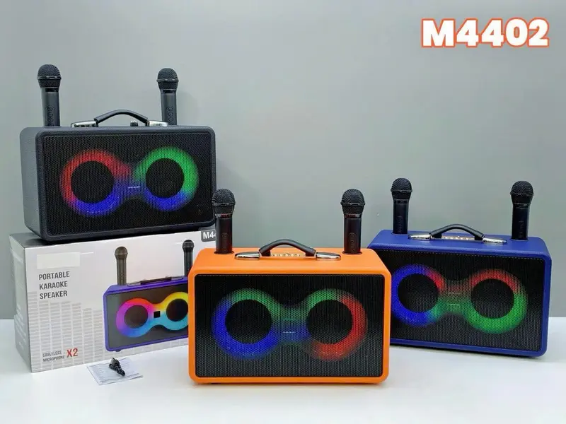 Loa Karaoke Bluetooth M4402 Tặng Kèm 2 Mic Không Dây, Bass Mạnh Âm Thanh Lớn, Bluetooth 5.2 Thế Hệ Mới 1