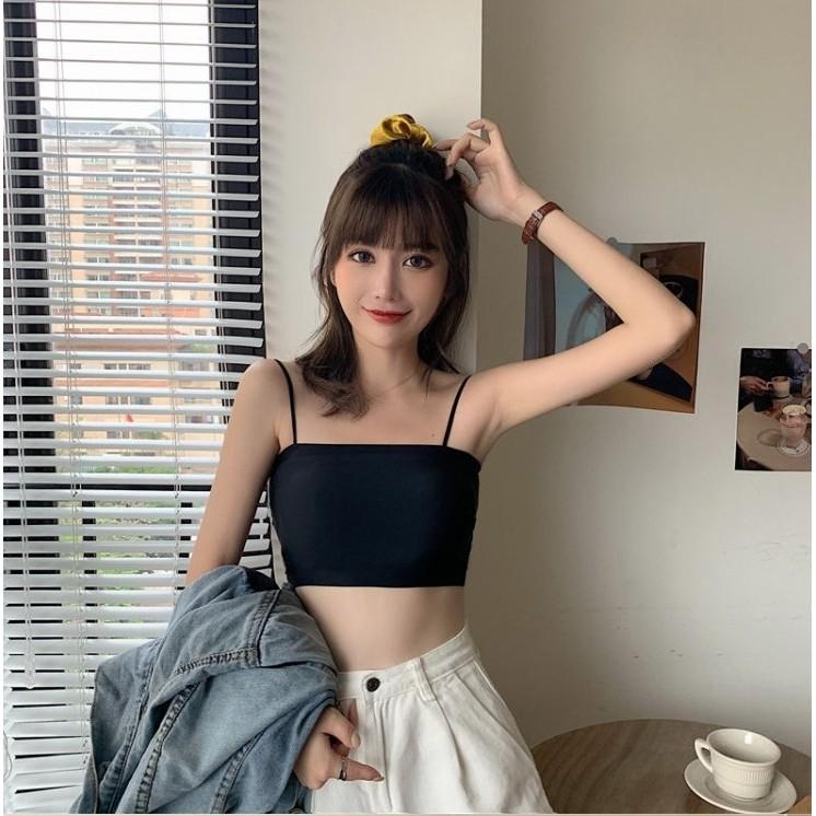 Set 3 Áo Bra 2 Dây Đúc Su Mềm Mại Co Giãn Đa Chiều - Top Bra 2 Dây Sợi Bún Sẵn Mút Ngực KING SHOP B8881 Women 2