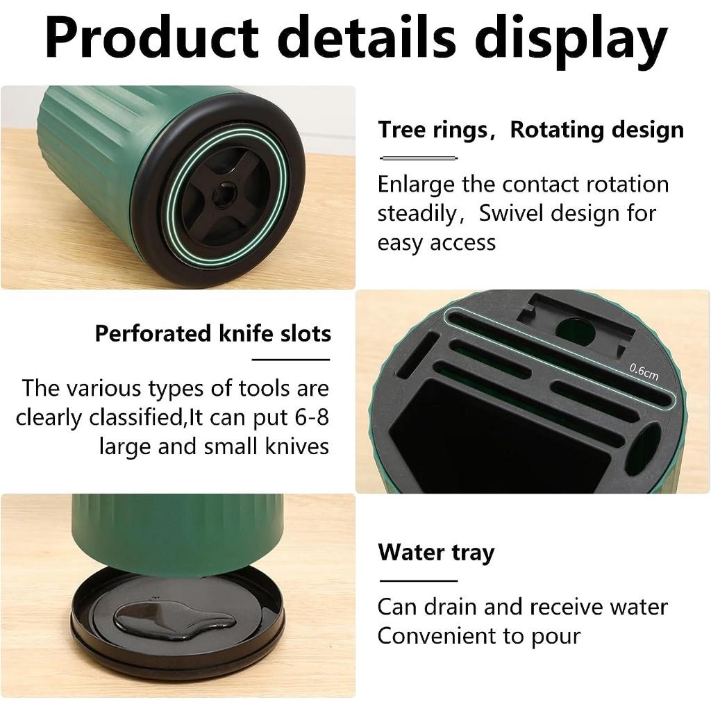 Kitchen Rotating Knives Holder 360, Detachable Multifunctional Storage ...