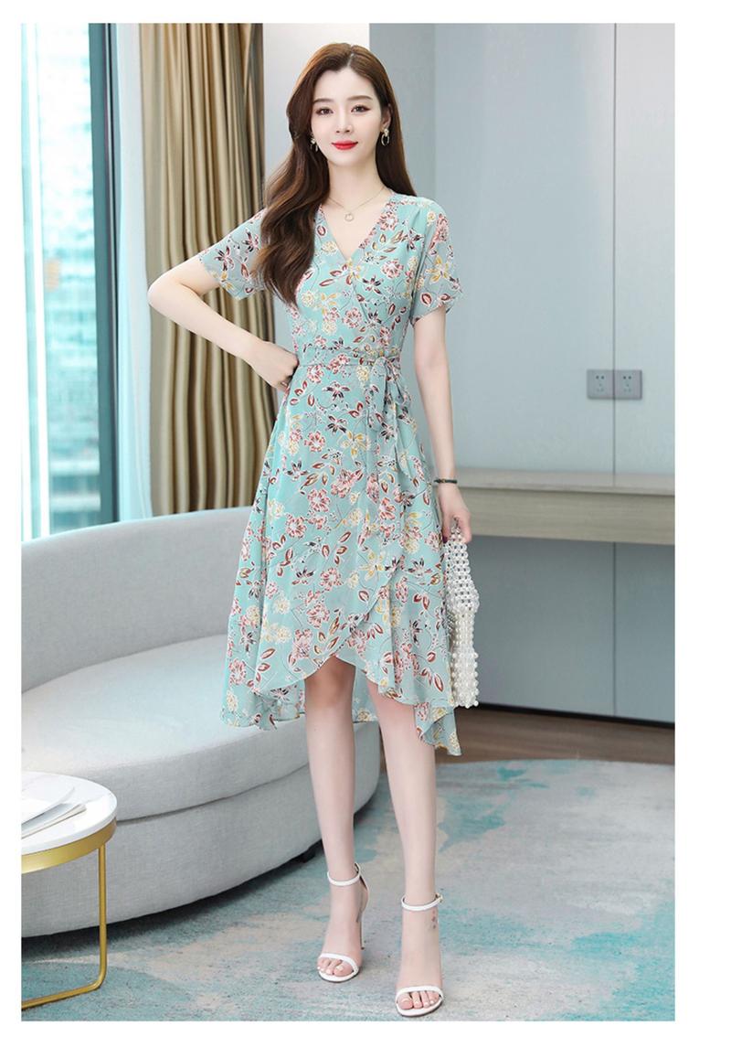 Product Introduction of Quần Áo Nữ, Hoa Kiểu Pháp, Chân Váy Midi Thanh Lịch, Ngoại Cỡ, Thích Hợp Cho Mùa Hè, Hàng Mới Về, Thích Hợp Cho Cô Gái Đầy Đặn, Che Bụng, Mỏng Vừa Vặn, Váy Voan Thời Trang Women Dress 9