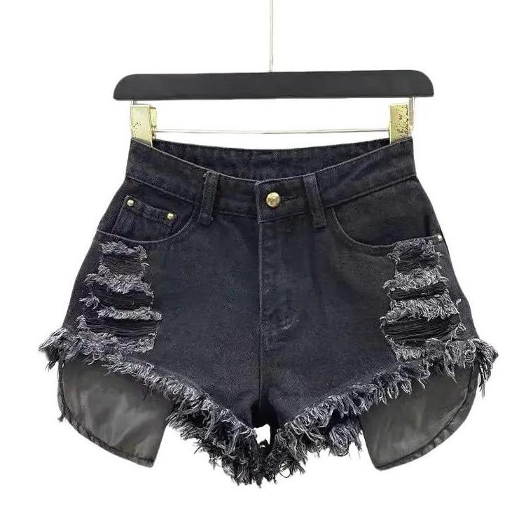 Quần short kaki jean rách ít tua rua lai kết hợp với LỘ TÚI Quần short kaki lộ túi trong rách phần lai Nữ Women Pants Có Túi Khuy