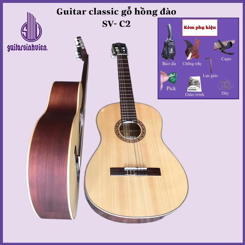 Đàn guitar classic gỗ thịt có ty chỉnh SV-C2 - Dáng khuyết và tròn - Gỗ hồng đào