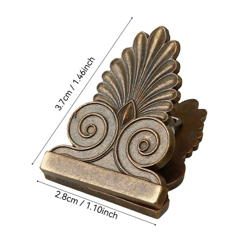 Vintage Leaf Design Metal Binder Clip, 1 Count Creative Photo Storage Clip, Binder Accessories for Home & Office & School 1