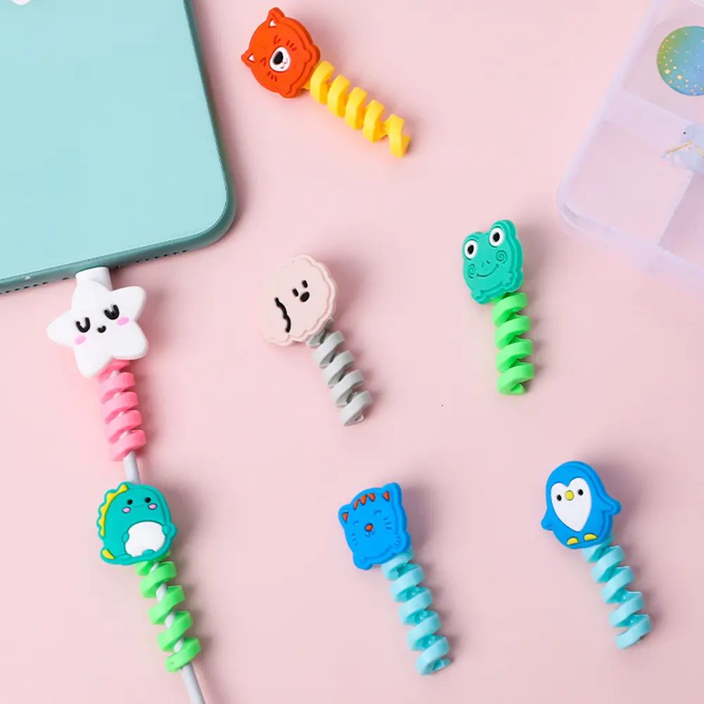 Cute Animal Management Silicone Data Wire Cord Holder Wire Clips Cable Protector Cable Winder Cable Organizer