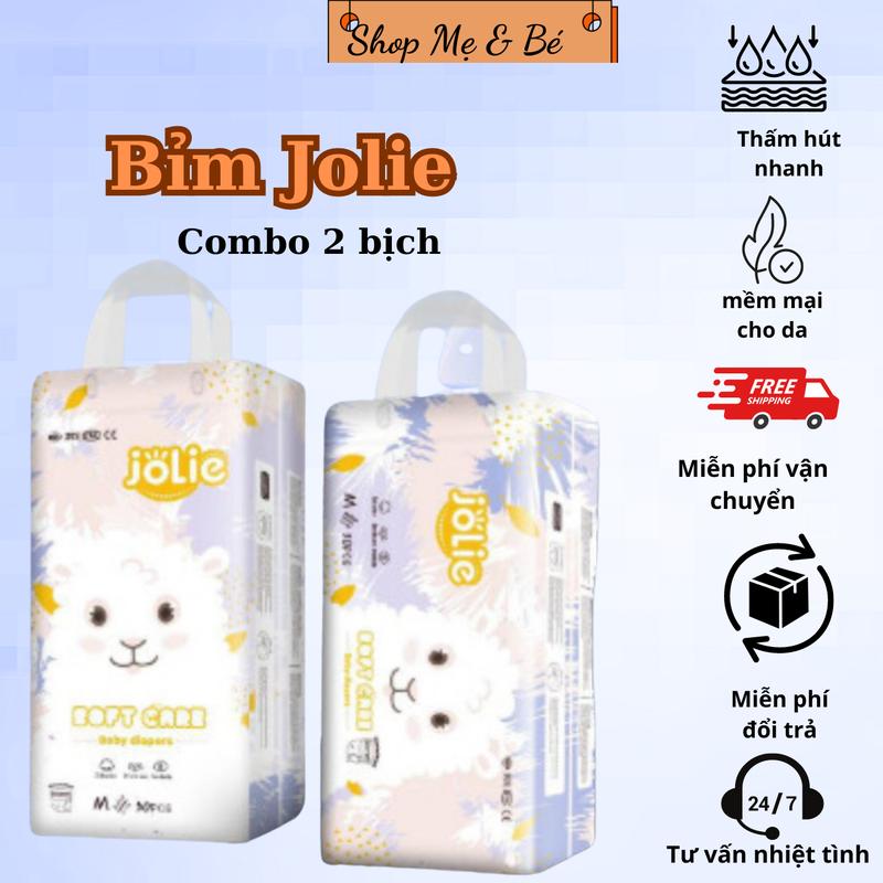 Combo 2 bịch bỉm 100 miếng Bỉm Quần Jolie hàng xuất Anh đủ size M/L/XL/2XL/3XL/4XL, có tặng quà cho bé