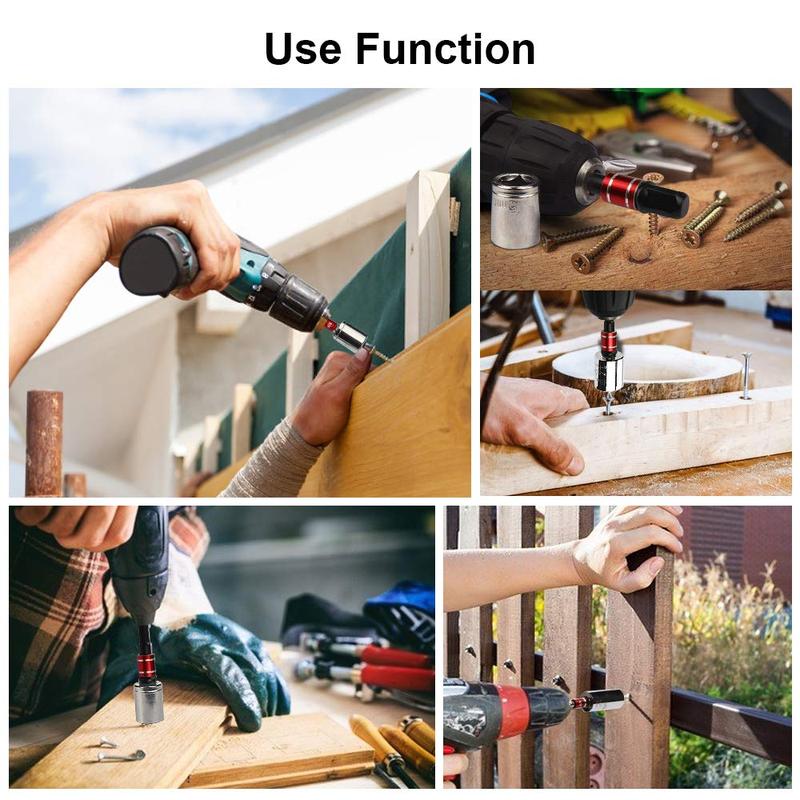 Drill Socket Adapter, 3 Counts Impact Grade Socket Adapter Set, CR-V Square Electric Sleeve Connecting Rod Adapter Set for Power Drill Torque Wrench, Power Tool Accessories 3