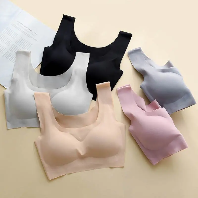 Shangpin Peace of Mind Generation ICE Cotton Underwear Women's Underwired Tube Top Vest Yoga Sleep plus Size Comfort Bra