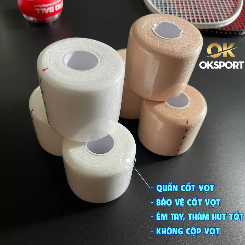 Quấn Cốt Vợt Cầu Lông, Quấn Cán Cốt Vợt Cầu Lông Êm Ái Thấm Hút Tạo Sự Khô Thoáng