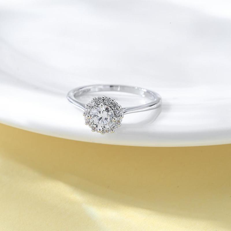 Product Introduction of ELENKA - Nhẫn mạ vàng 18K mặt đá Ziron hình bông hoa sang trọng viền đá sáng đẹp phong cách cổ điển trang  sức   nhẫn 4