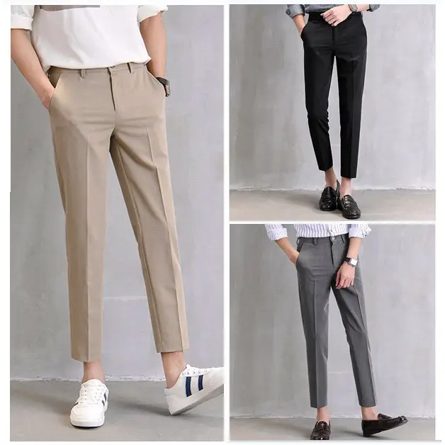 Korean Suit Pants Men's Pants Casual Cropped Long Pants Men Slack Pants Office Seluar Straight Panjang Lelaki X201 seluar slack  lelaki