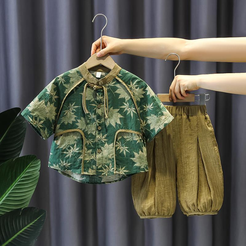 Bộ Đồ Hanfu, Cho Bé Trai, Phong Cách Phương Tây Mùa Hè, Phong Cách Trung Quốc, Bộ Đồ Hai Mảnh Mới, Thanh Lịch Và Mỏng, Thích Hợp Cho Mùa Hè, Bộ Đồ Tang, Quần Áo Trẻ Em 0