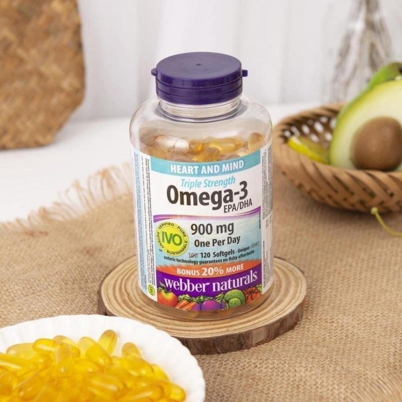 Viên Uống Omega 3 Triple Strength 900mg EPA/DHA Webber Naturals (80 &120 Viên), Dầu Cá Hàm Lượng Cao Dùng Cho Nam và Nữ 3