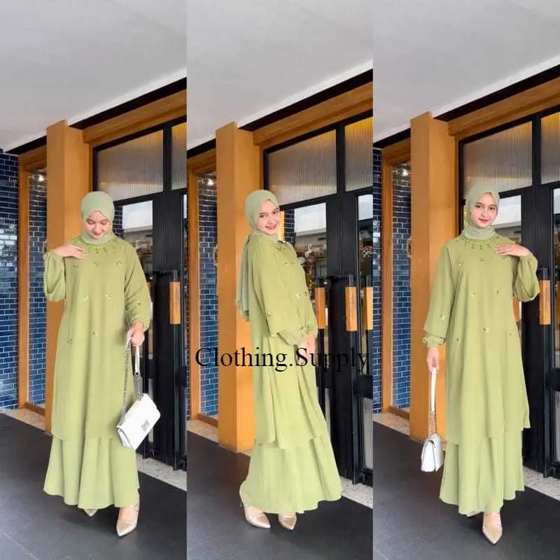 GAMIS MALAYSIA CERUTY FAYZA PAYET DRESS KONDANGAN DRESS PESTA DRESS MALAY TERBARU Muslim Wanita Dewasa Lebaran 7