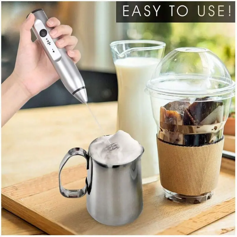 Alat Kocok Telur Elektrik Pengaduk Kopi Elektrik Cappuccino Maker Mini Electric Hand Mixer Pengocok Telur Pengaduk Telor / Milk Frother Mixer Kopi Dalgona Milkshake Pengocok Minuman Pengaduk Coffee Latte Kopi Susu Hot Chocolate Baterai Hitam 1