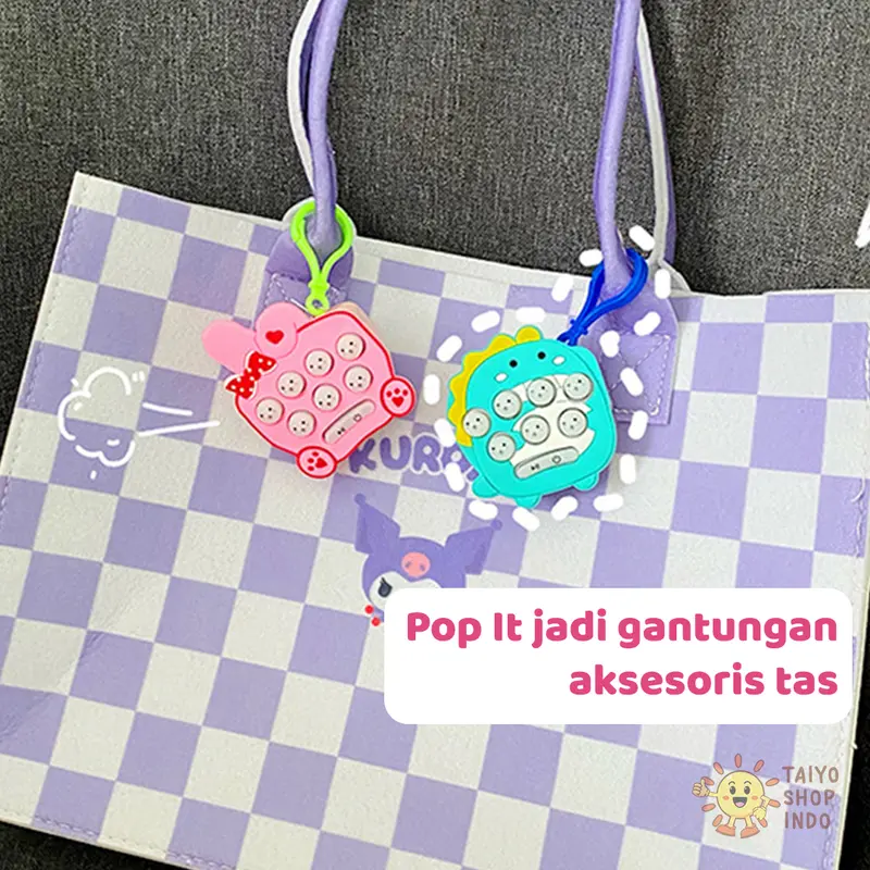 TAIYO Quick Push Game Pop It Elektronik Mini Karakter Gantungan LED Elektrik Stress Release Fidget 1