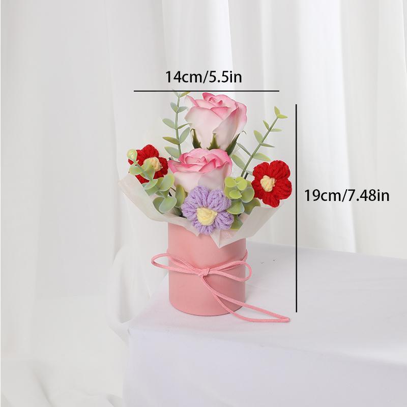 Artificial Flower Bouquet, 1 Count Faux Flower Bouquet with Gift Bag, Decoration Supplies for Home Living Room Bedroom 1