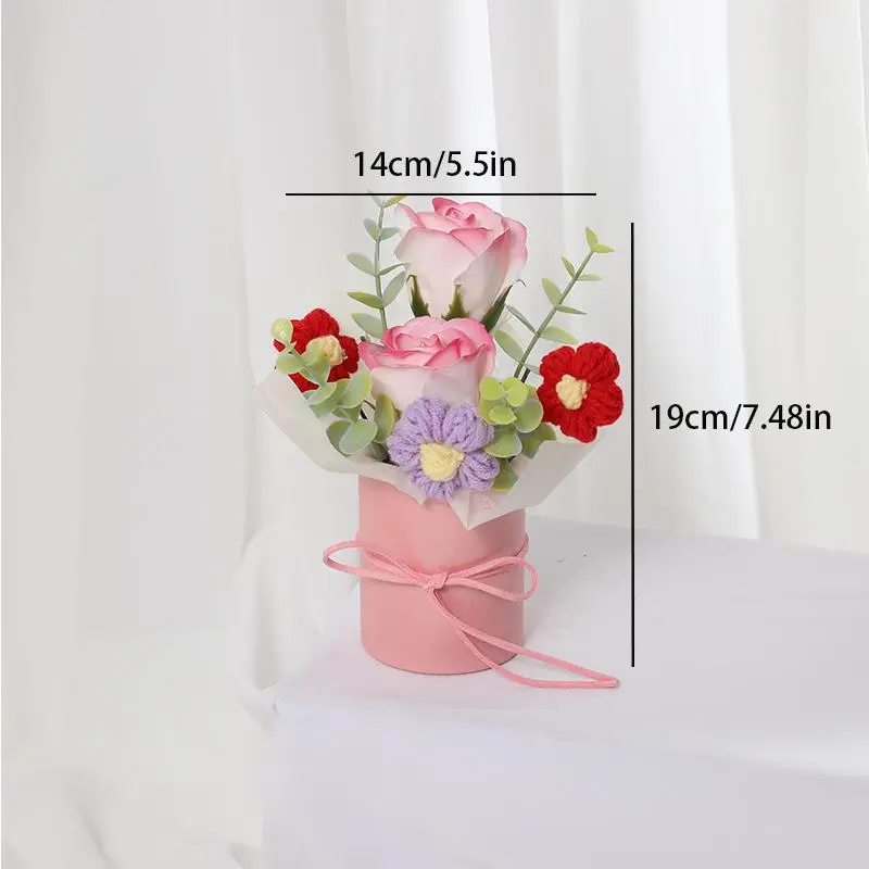 Artificial Flower Bouquet, 1 Count Faux Flower Bouquet with Gift Bag, Decoration Supplies for Home Living Room Bedroom 1