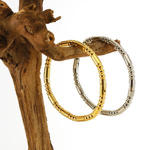 Gelang Manik Bulat Berbentuk Buluh, Gaya Eropah dan Amerika, Terlaris, Bahan Keluli Tahan Karat, Penutupan Keluli Tahan Karat Tepi Emas 18K, Gelang Serba guna gelang  rapunzel  princess