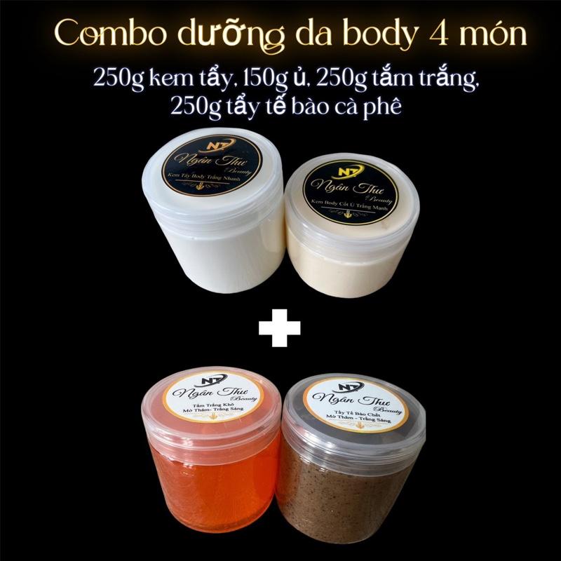 (Combo 4 Món) Kem Body Tẩy 250g, Body Ủ 150g, Tắm Trắng Khô 250g, Tẩy Tế Bào 250g Hỗ Trợ Dưỡng Trắng Da Body Làm Đẹp Da