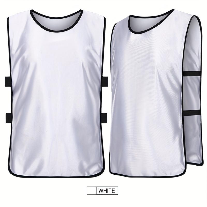 Product Introduction of 12-Pack Adult Sports Training Vests, Crew Neck Polyester Football Team Uniforms, All-Season Knit Fabric Activity Tops with Lace-Up Detail, Regular Fit Solid Color Teamwear 17