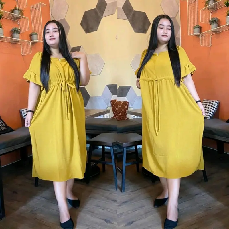Daster Erika jumbo ld -+140 Crinkle Airflow Cantik Nyaman 0