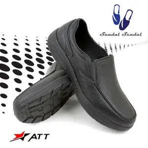 Sepatu Pantofel Pria ATT AB 684 Hitam, Coklat Tua, Coklat Muda Hitam Karet Kerja Shoes
