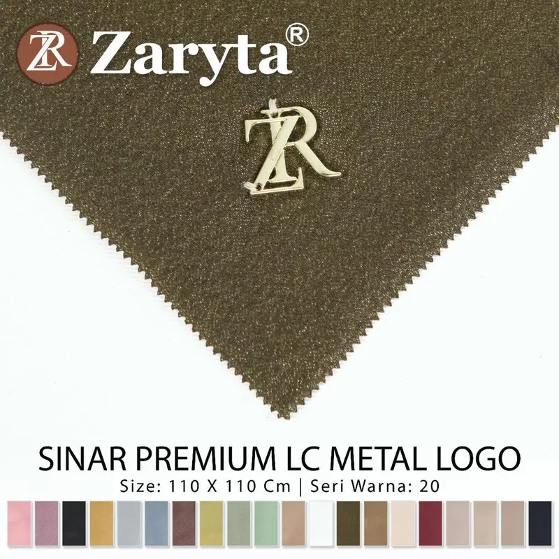 ZARYTA SINAR LACER CUT GLAMOUR / KERUDUNG SEGIEMPAT SINAR PREMIUM METAL LOGO 2