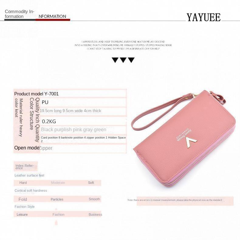 Ví Dài Có Khóa Kéo Đôi, BLYJ029 #, Thời Trang, Sức Chứa Lớn, Hai Lớp, Túi Cầm Tay Nữ, 2302 Da Clutch 8