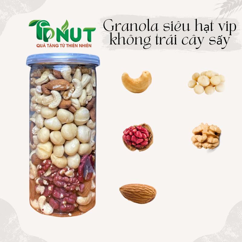 500g Granola siêu hạt vip không bí xanh và trái cây sấy TPNut