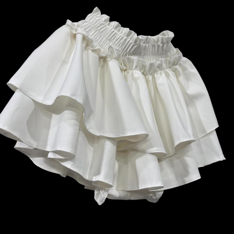 Chân váy Nữ 2 tầng Xoè phồng rộng lưng cao bản thun to vải tuyết mưa mềm có quần, ngắn Nhung Voi quần váy nữ ngắn chân váy phồng quần bí