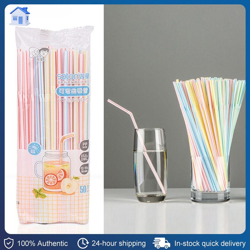 18.5cm 50/100pcs Disposable Flexible Bending Straw Food Grad - TikTok ...
