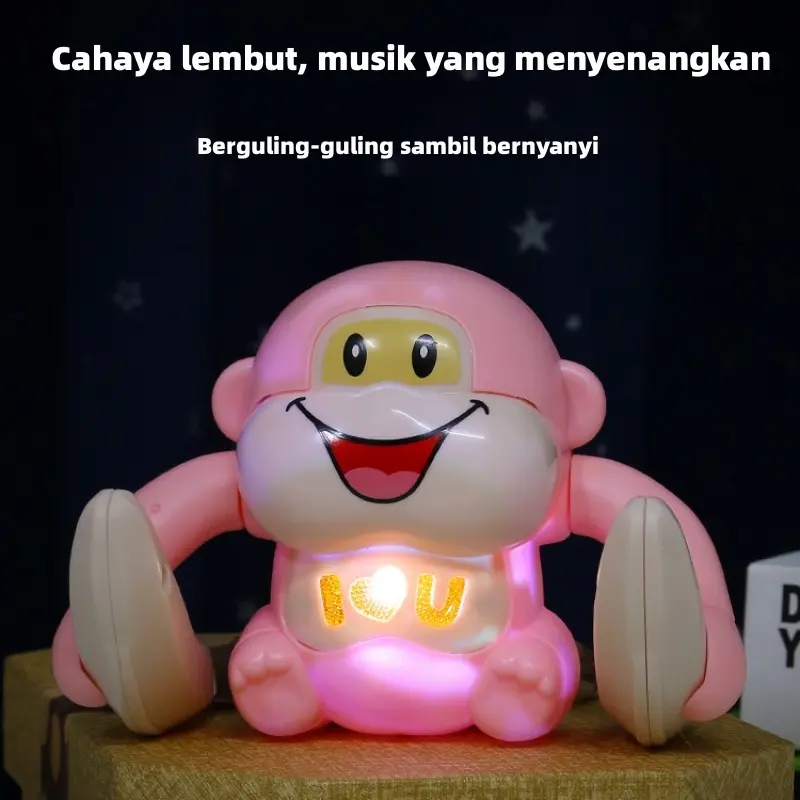 Monyet Rolling Jungkir Balik/Mainan Monyet Tumbling  Listrik/Anak Listrik Kontrol Suara Pencahayaan Induksi Musik Monyet Tumbling/Mainan Monyet 6