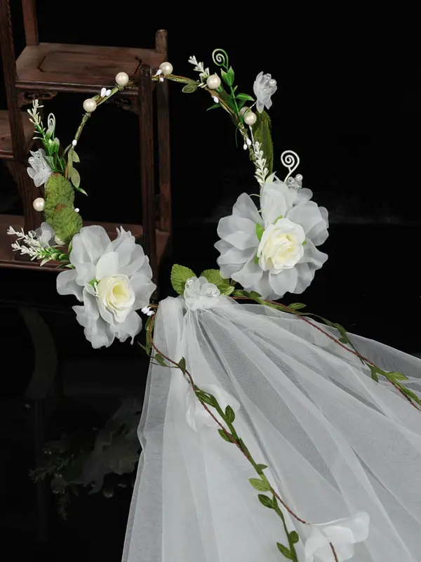 Women's Cute Flower Decor Veil, Elegant Bridal Headwear for Wedding Party Formal Occasions, Fashion Hair Accessories for Women & Girls 4